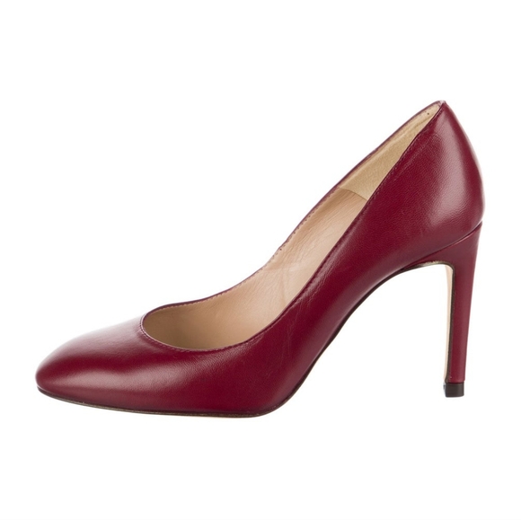 L.K. Bennett Leather Pumps Burgundy Size 37.5 US Size 7 - Picture 1 of 8